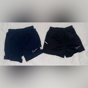 Boys Nike Navy and Black Dri-FIT Athletic Shorts Duo